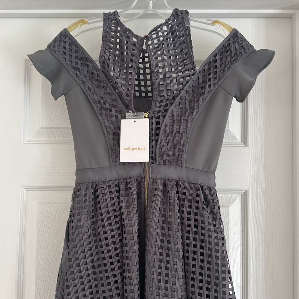NWT Self Portrait Grey Cutout Dress